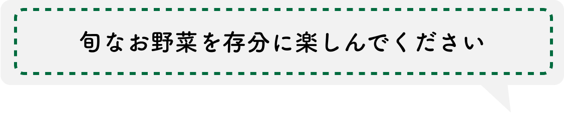旬のお野菜を存分に楽しんでください